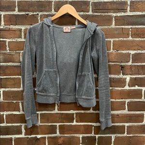 Juicy couture heather grey velour hoodie P